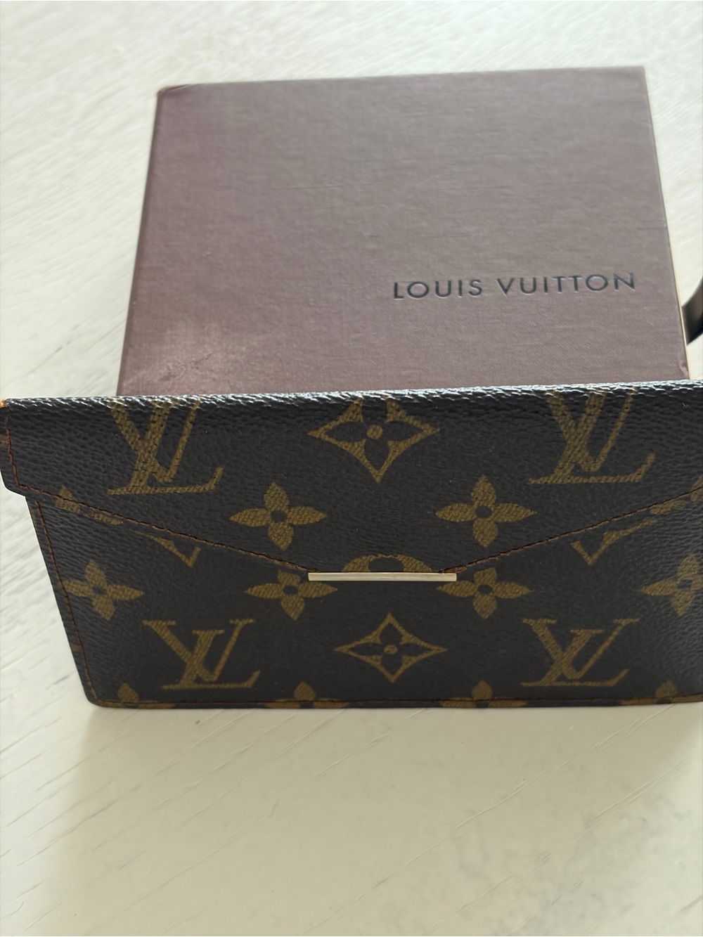Louis Vuitton Monogram Canvas Brown & Gold Envelope Wallet Cardholder
